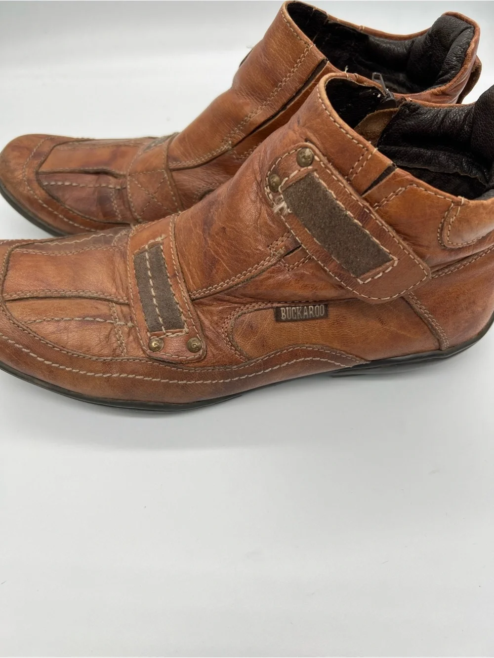 Buckaroo Men's Casual Leather Ankle Boots in Brown